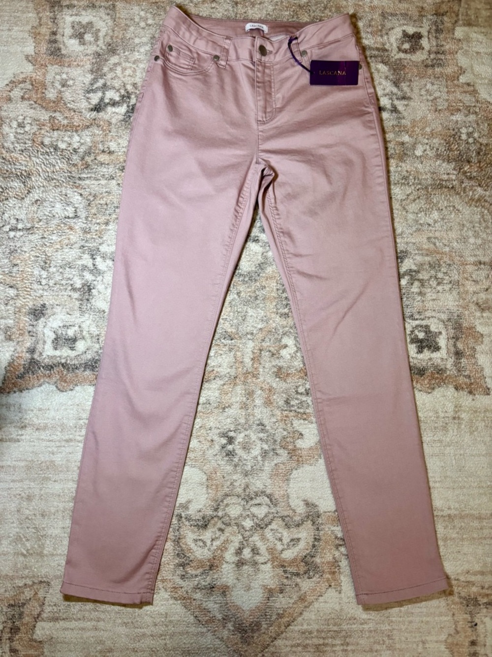 Lascana skinny leg cropped Slim-Fit Stretch Light Pink Jeans Women's 4 - Picture 7 of 7